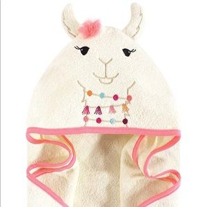 Hooded baby towel - llama